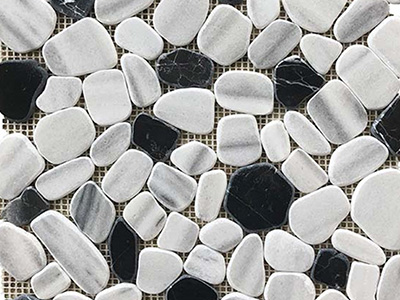 MIXED COLOR PEBBLE-LOOK MARBLE MOSAICS